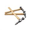 Three Kinds of Hammers with Solid Wood Handle, Flat Hammer with Concave Sheet Metal Leveling Hammer, Pointed Nose, Round Head An