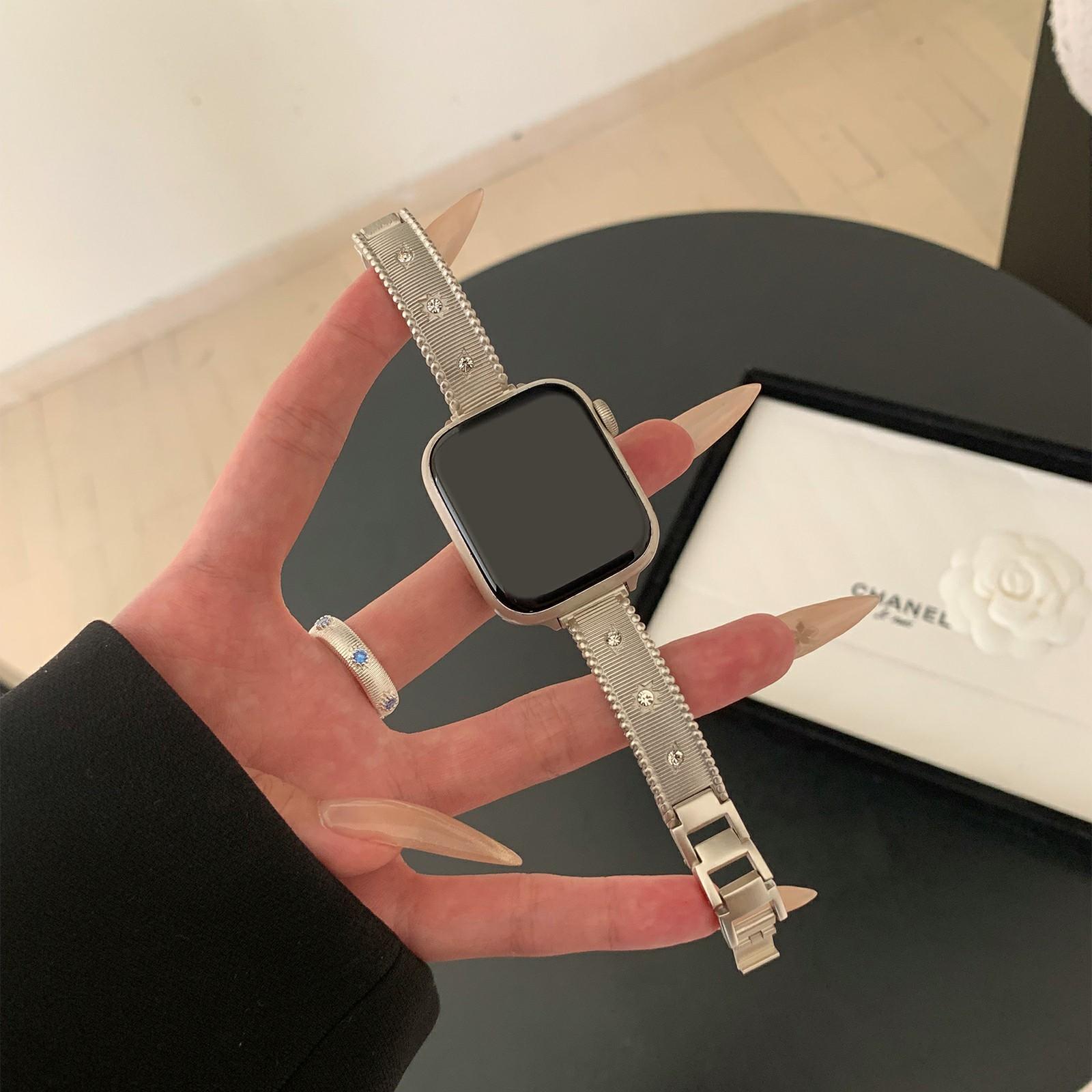 

Ремінець-браслет для Apple Watch Series 10 Ultra 9 8 7 SE 6 5 4 3 2 1 46 мм 49 мм 45 мм 44 мм 42 мм Ремінець для годинника зі стразами з нержавіючої сталі