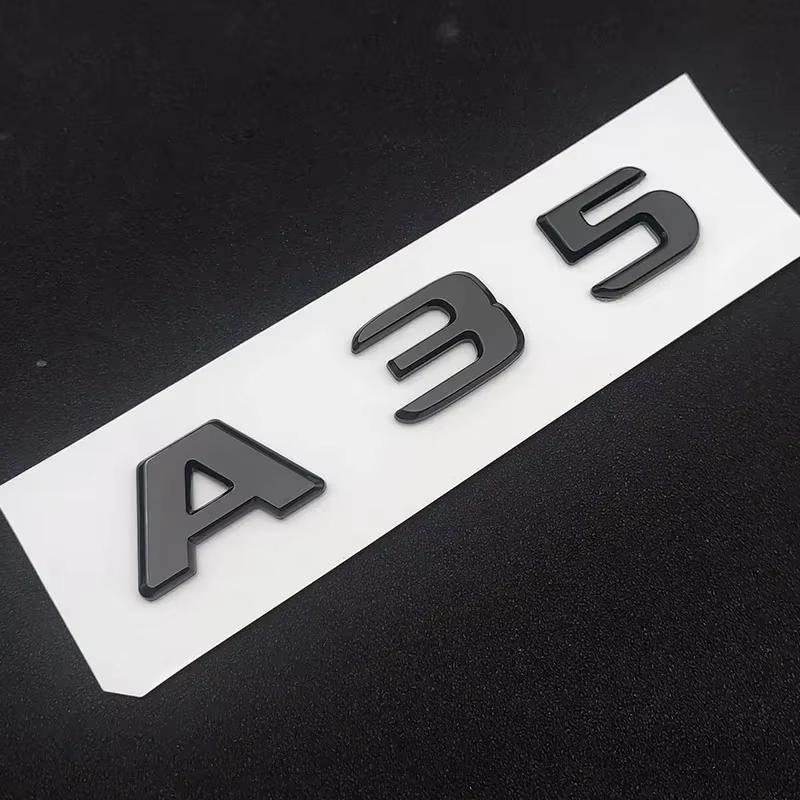 1Pc ABS TURBO 4MATIC Car Trunk Letters Emblem Badge Logo Stickers Accessories For A 35 45 AMG W177 W176 A35 A45 A45S