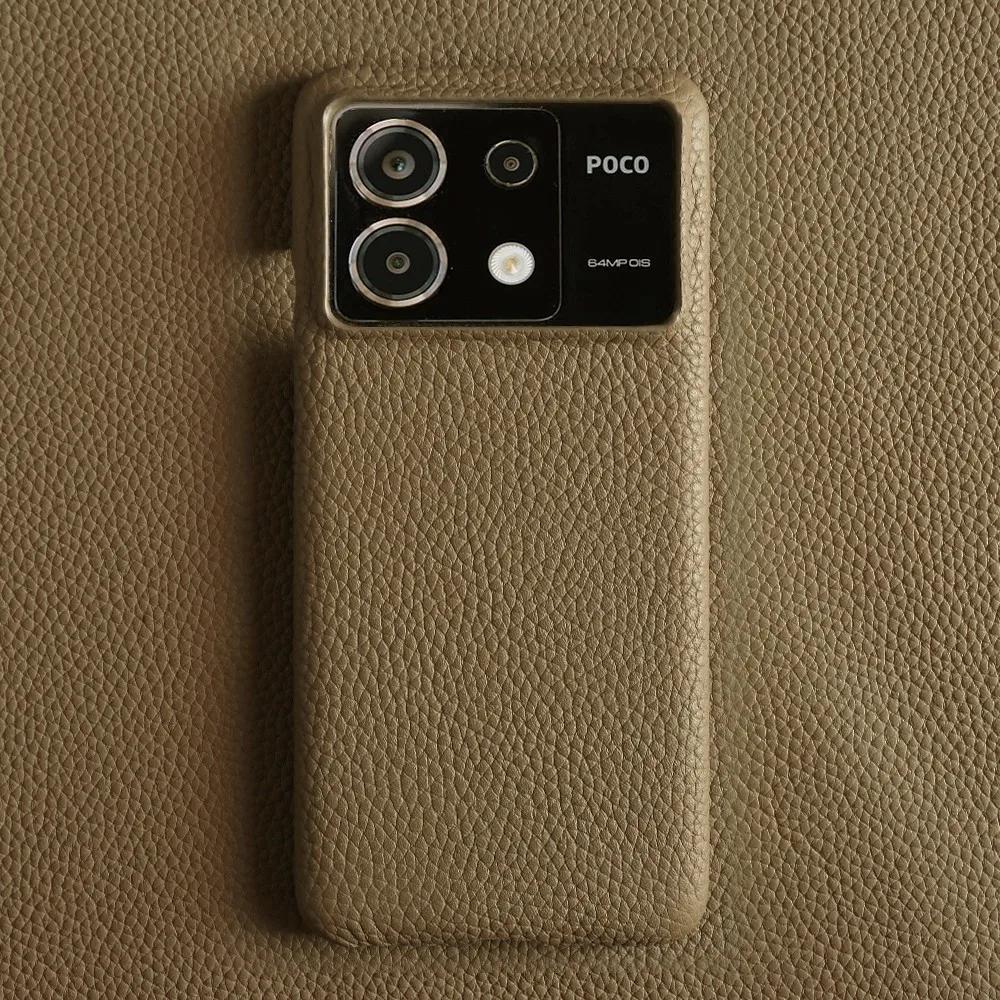 Etui do POCO F8 Ultra Biznesowe Pokrowiec ze Skóry Naturalnej Do Poco F7Pro POCO X6 M5 M6Pro X4Pro F2Pro Tylna Klapka Odporna na Wstrząsy Fundas