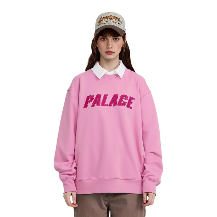 Palace Iridescent Appliqué Crew Ultra Mauve Unisex Tops Purple P24CS055