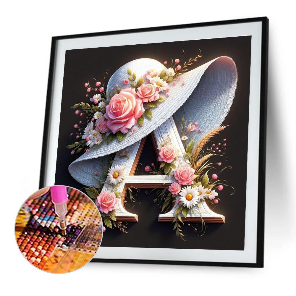 

5D DIY Полная круглая алмазная вышивка Буква A Home Decor Art Craft 40x40 см