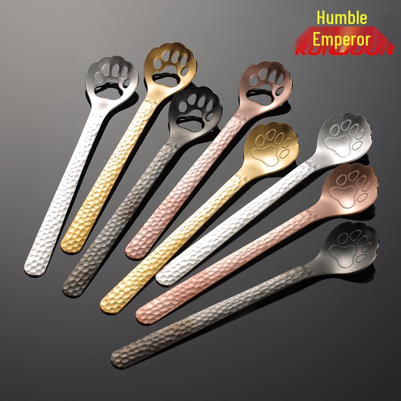 Qian Xing 304 Stainless Steel Cat Paw Hammered Stirring Spoons