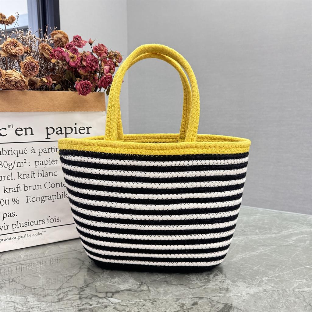 Outdoor Cotton Rope Dachshund Woven Bag Bucket Tote Bag Large Capacity Household Woven Shoulder Gift Basket Bag