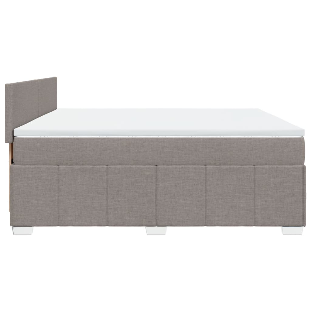 Vidaxl Kontinentalbett Mit Matratze, Taupe, Stoff, 180X200 Cm