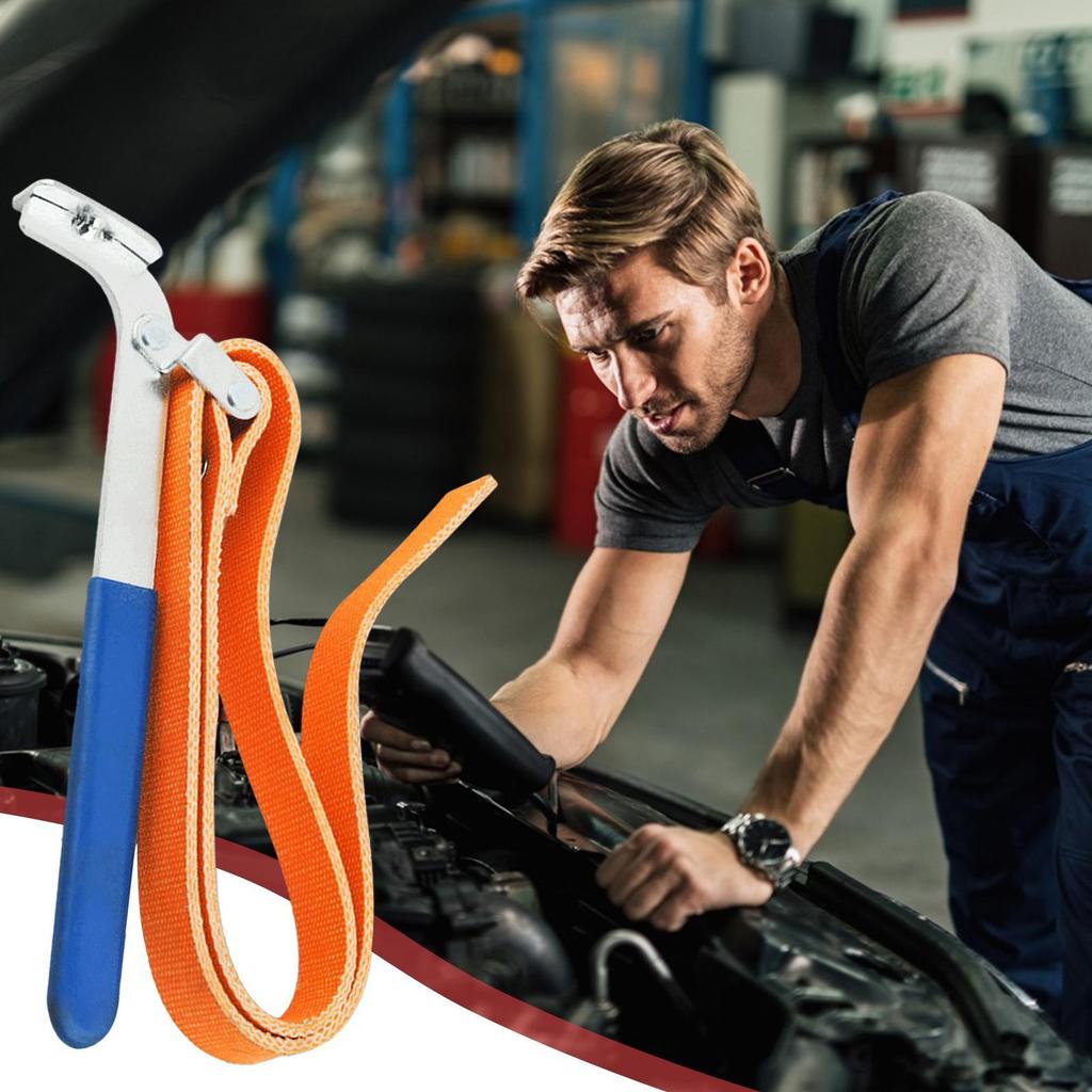 Heavy Duty Strap Wrench Adjustable Oil & Water Filter Removal Tool DIY Multi-Purpose Plumbing Wrench for Pipe Fittings Use