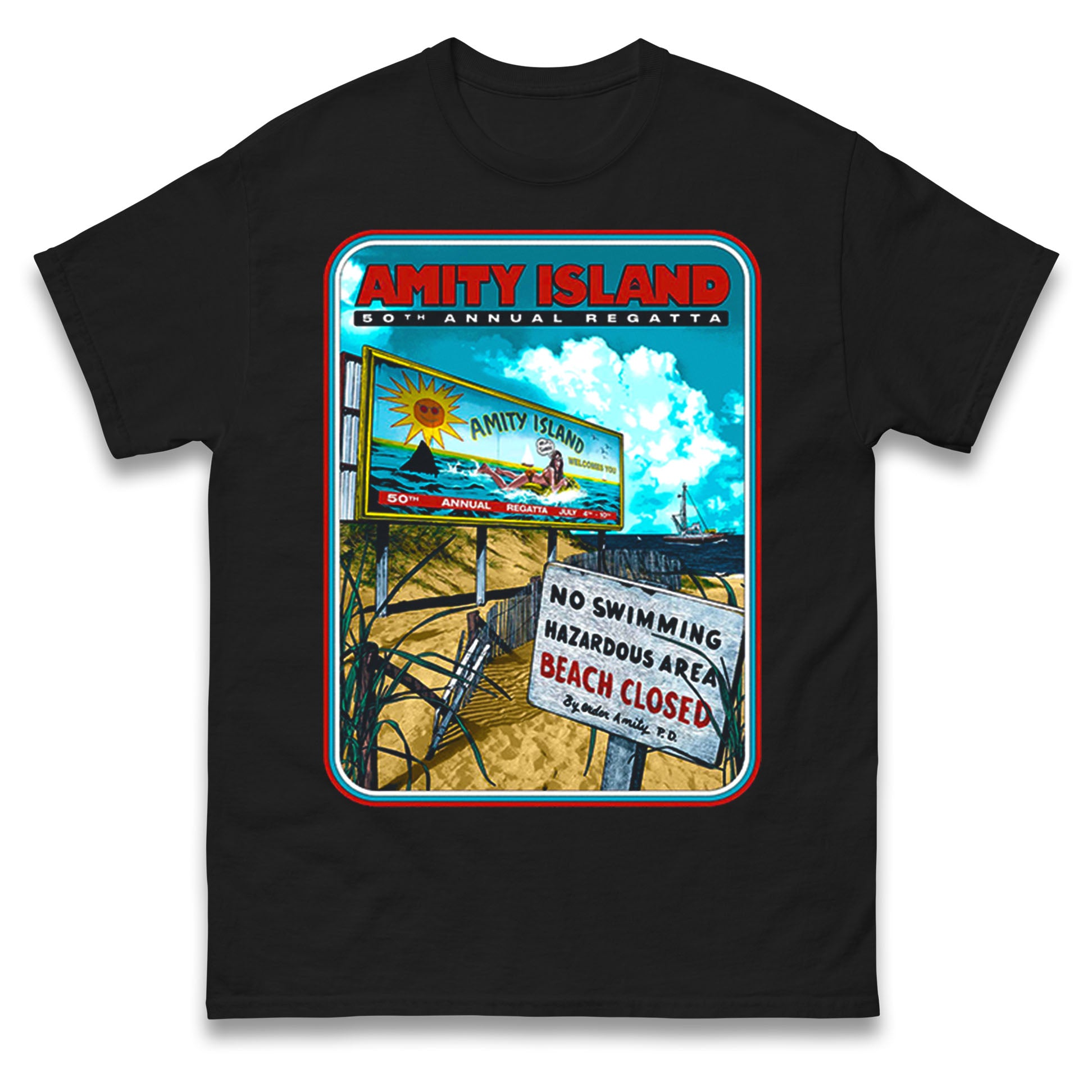 Amity Island Jaws T Shirt Tshirt Mens Womens Unisex Tops Tees XL
