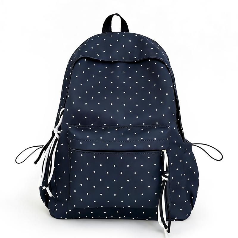 Dot Print Women's Backpack Student Schoolbag Large Capacity Backpack