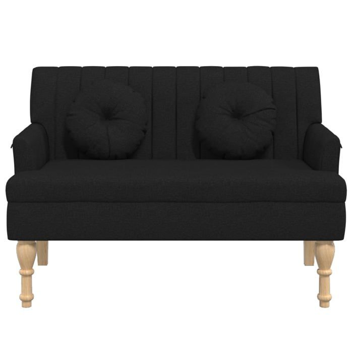 VidaXL Banc avec Coussins, Canapé avec Accoudoir et Dossier, Banquette avec Pieds en Bois, Siège de Salon Salle de Séjour, 372132
