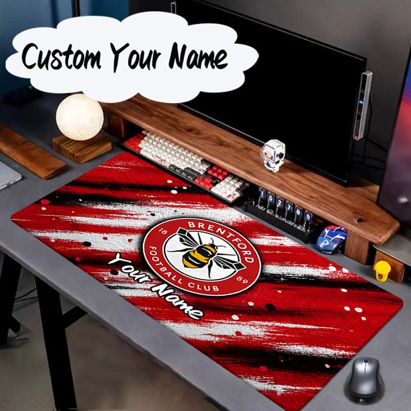 Custom Name Mouse pad Brentford Football Club Logo Mouse pad, Gaming Mouse Pad, keyboard pad, Desk Decor for computer notebook Fan Birthday Gift
