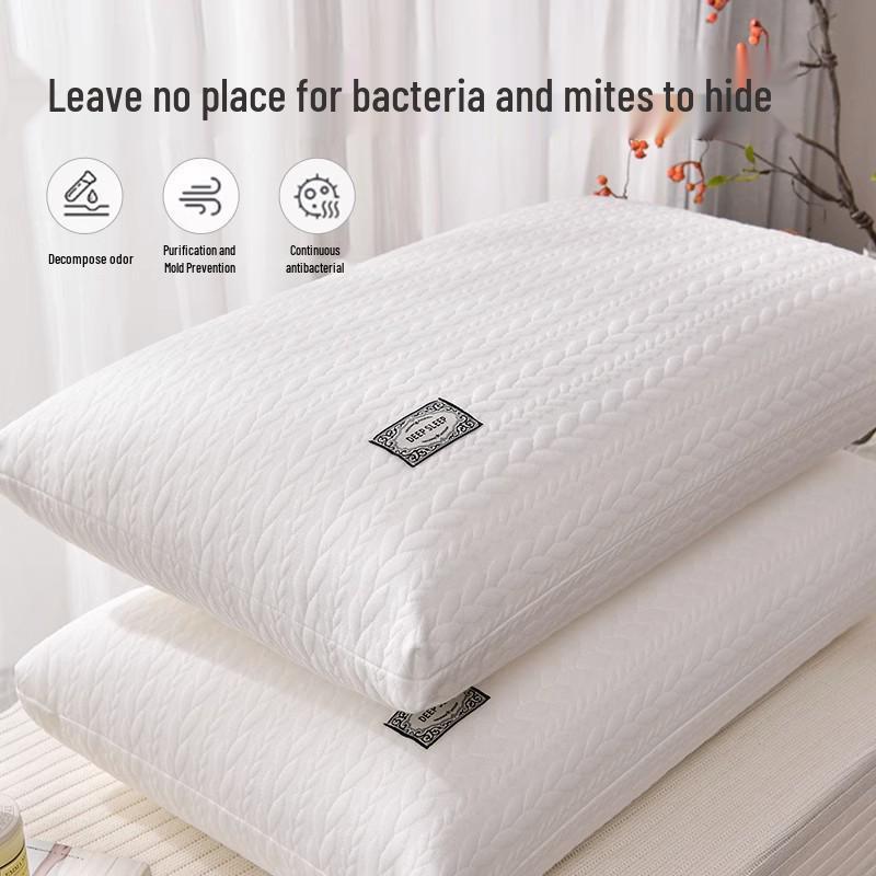 Rectangle High Neck Support Pillow - Non-Collapsing, Ideal for Dorms and Hotels, Knitted Core, Single Size.