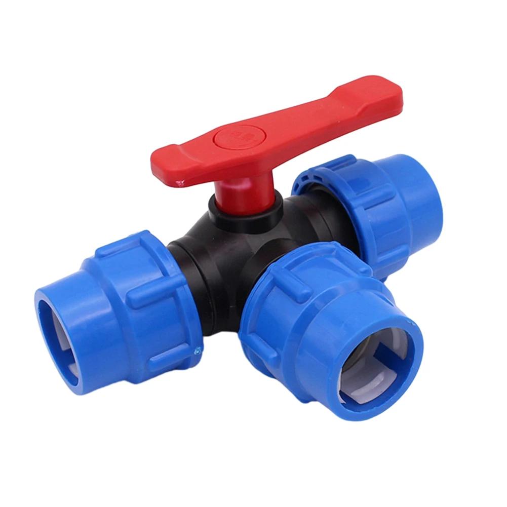20/25/32/40/50mm PVC PE Tube Tap Water-Splitter Plastic Quick Valve Connector Garden Farm Irrigation/Water Pipe Fittings