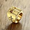 Vintage Punk Edelstahl Siegelringe für Männer, Geometrische Naturstein Chunky Ringe, Mode Retro Finger Schmuck Größe 7-13