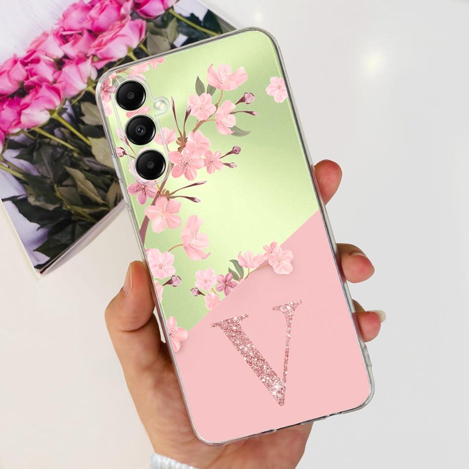 Fashion Initial Letter Phone Case For Samsung Galaxy A05s Soft Silicone TPU Back Cover For Samsung A05S A 05S 4G SM-A057F