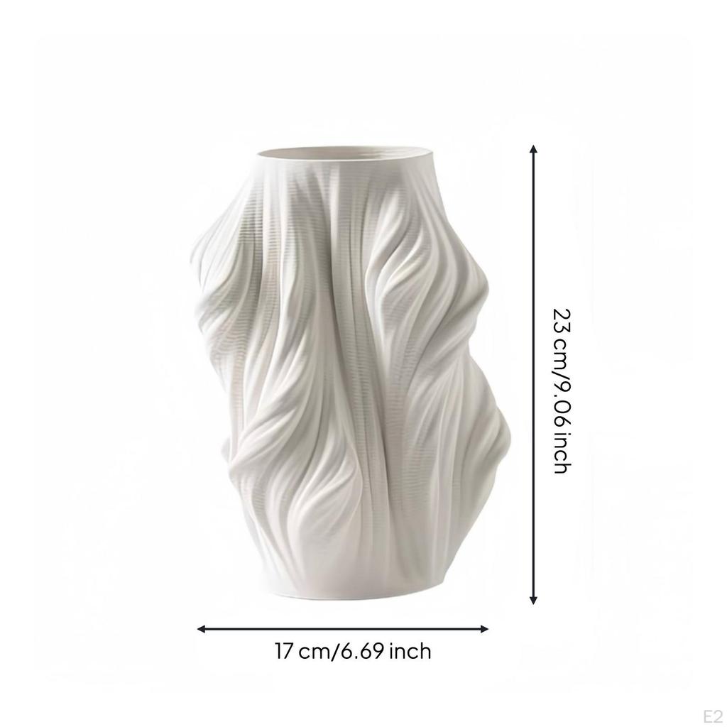 Geometric Vase Matte Sculptural Wavy Resin Vessel for Tabletop, Living