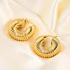 European & American Trendy Geometric Metal Earrings: 18K Gold Plated Stainless Steel Hollow Square Oval Studs