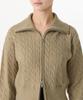MUSINSA STANDARD WOMAN Women'S Cable Knit Zip-Up [Beige]
