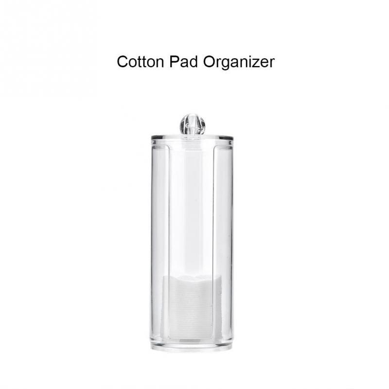 Cutie de depozitare rotundă transparentă din bumbac acrilic Organizator Puff Holder Container