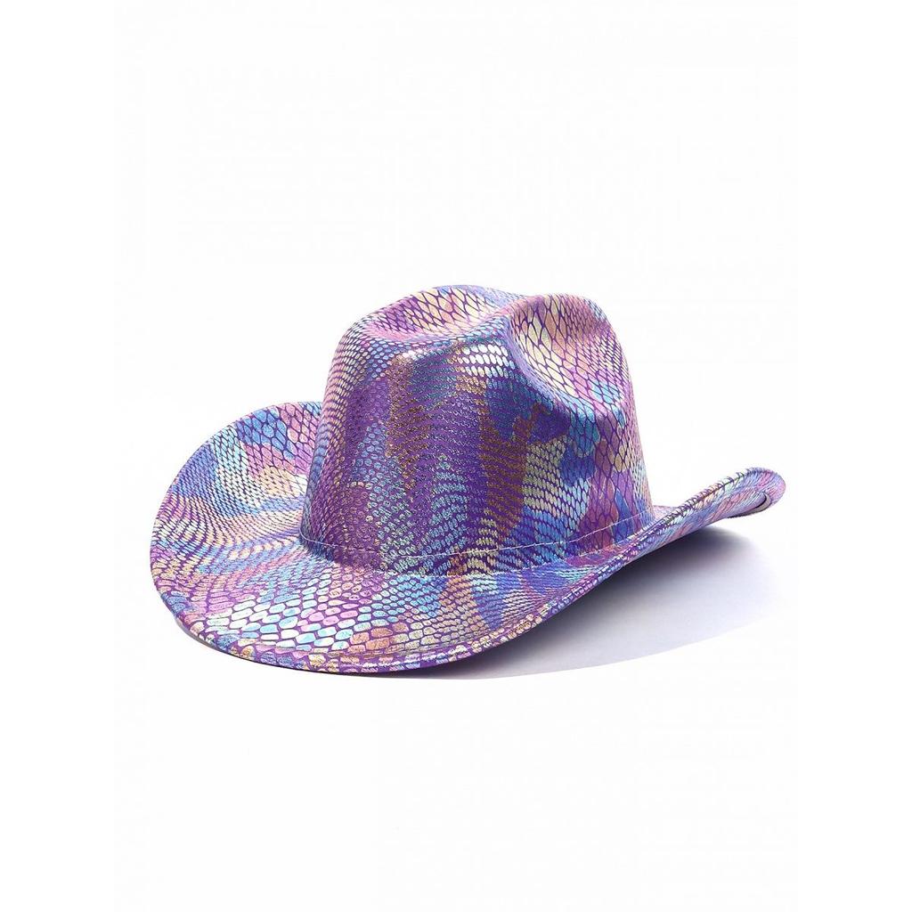 Bunter Cowboystiefel Party fluoreszierender großer Rand Ritterhut Europäischer und Amerikanischer westlicher Zylinder