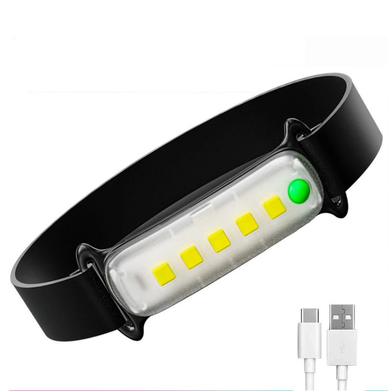 

Rechargeable Sensor LED Headlamp Portable Lightweight Light Built-in Battery 6 Modes Fishing Head Torch Outdoor Camping Lantern