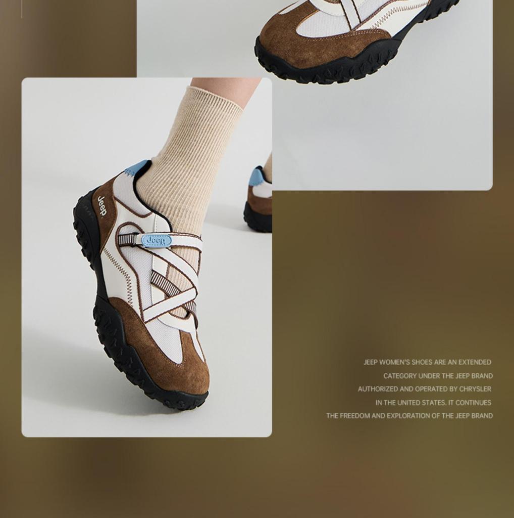 Jeep Nischen-Design Damen Mary Jane Wanderschuhe 2025 - Dicksohlige, niedrig geschnittene Outdoor-Sneaker