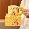 High-value Cute Winnie the Pooh Mug Couple Ceramic Water Cup Children's Milk Coffee Cup Birthday Gift Gift Box
