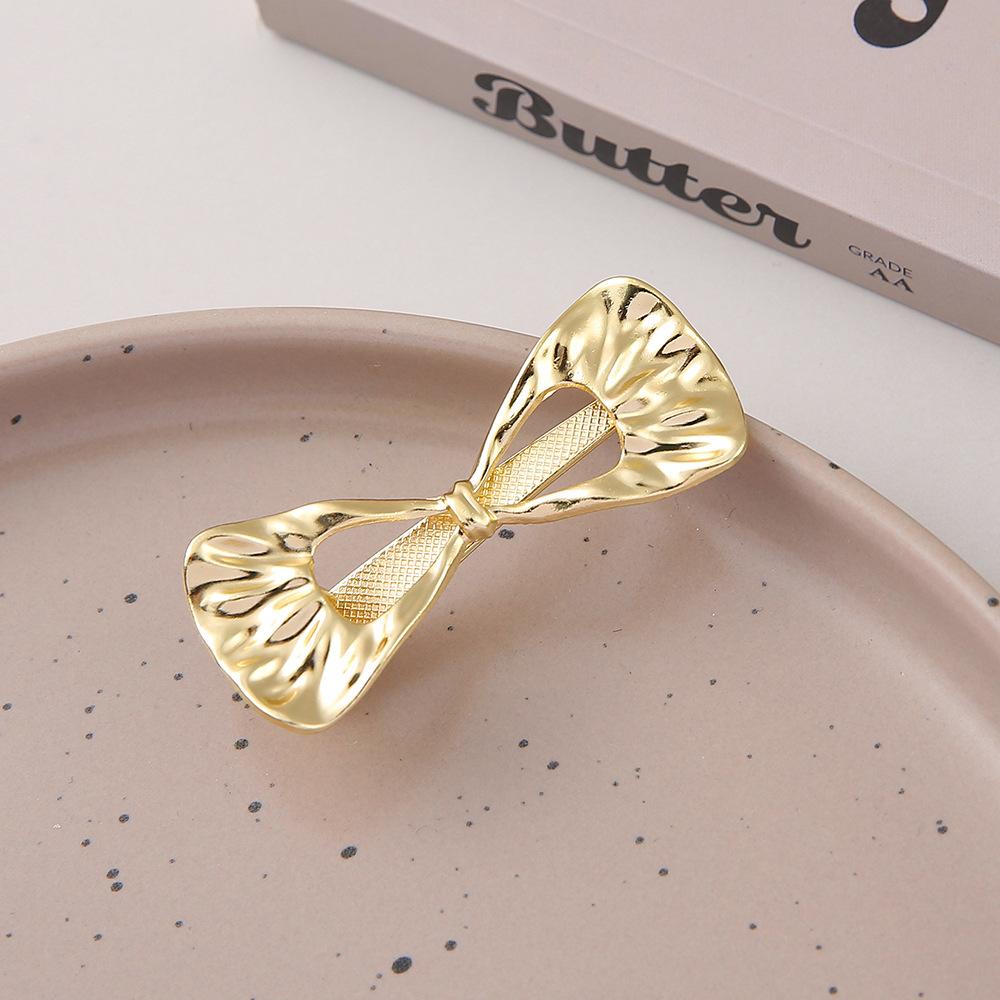 3pcs Metal Cutout Hair Clip Duck Beak Clip Square Clip Pearl Clip Diy Hair Accessories