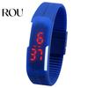 Reloj de pulsera Digital táctil con pulsera deportiva LED roja de silicona a la moda para hombres y mujeres