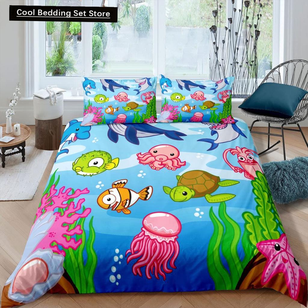 Bauernhof Tiere König Königin Bettbezug Cartoon Bauernhaus Kuh Schwein Ente Bettwäsche Set für Jungen Mädchen Schaf Grün Polyester Bettdeckenbezug