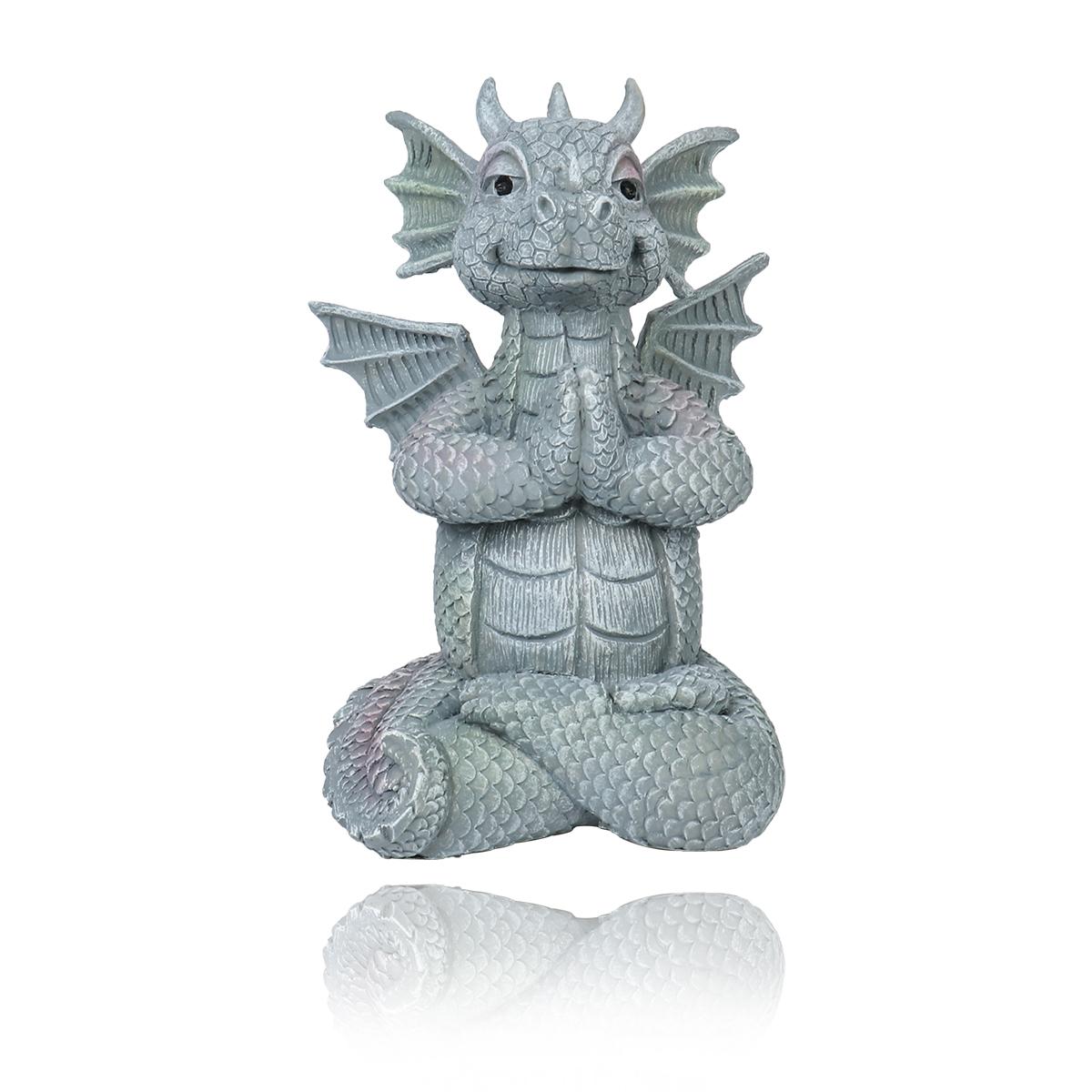 

Садовый Дракон Медитирующая Статуя Коллекционирование Смола Орнамент Форма Динозавра Медитативная Скульптура Украшение для Двора на Открытом Воздухе