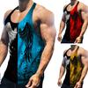Herren Weste 3D Digitaldruck Patchwork Sommer Colorblock Schnelltrocknend Unterhemd Streetwear