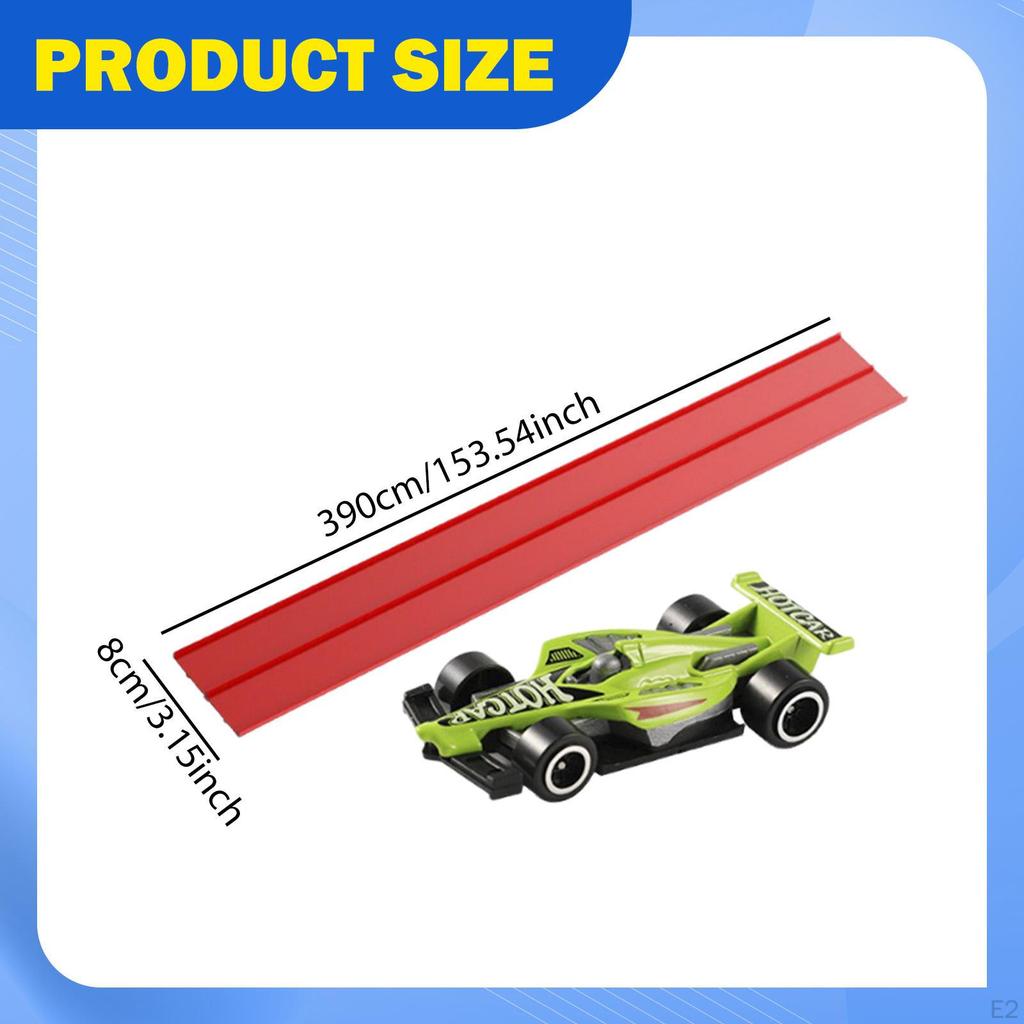 3,9 m Flexible Bahn mit 4 Mini-Diecast-Autos Kinderspielzeug Tragbar DIY Kreativ für Kinder ab 3 Jahren Saugnapf