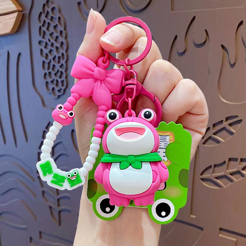 Cartoon Aufführender Frosch Puppe Schlüsselanhänger Anhänger Kreatives Paar Auto Schultasche Schlüsselanhänger Anhänger Kleines Geschenk