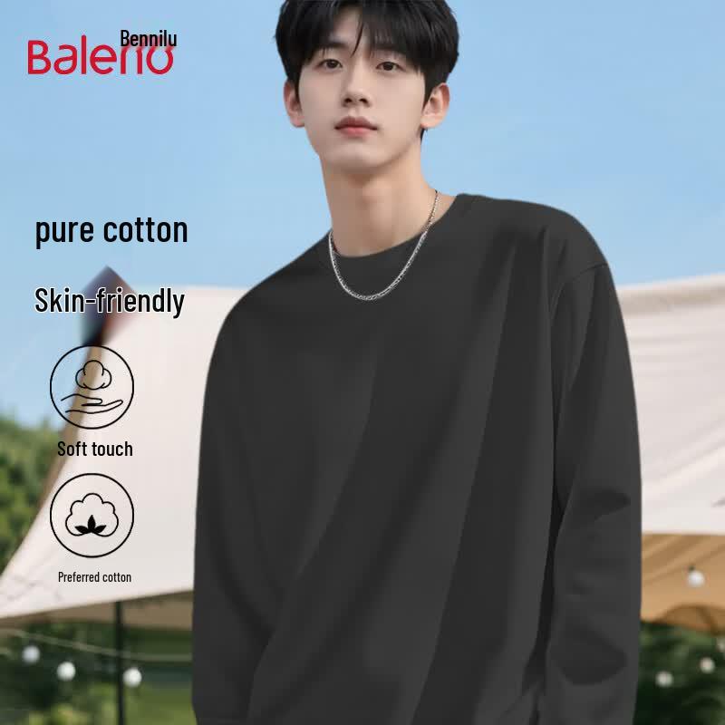 Baleno Men's Loose Fit Pure Cotton Long Sleeve T-Shirt