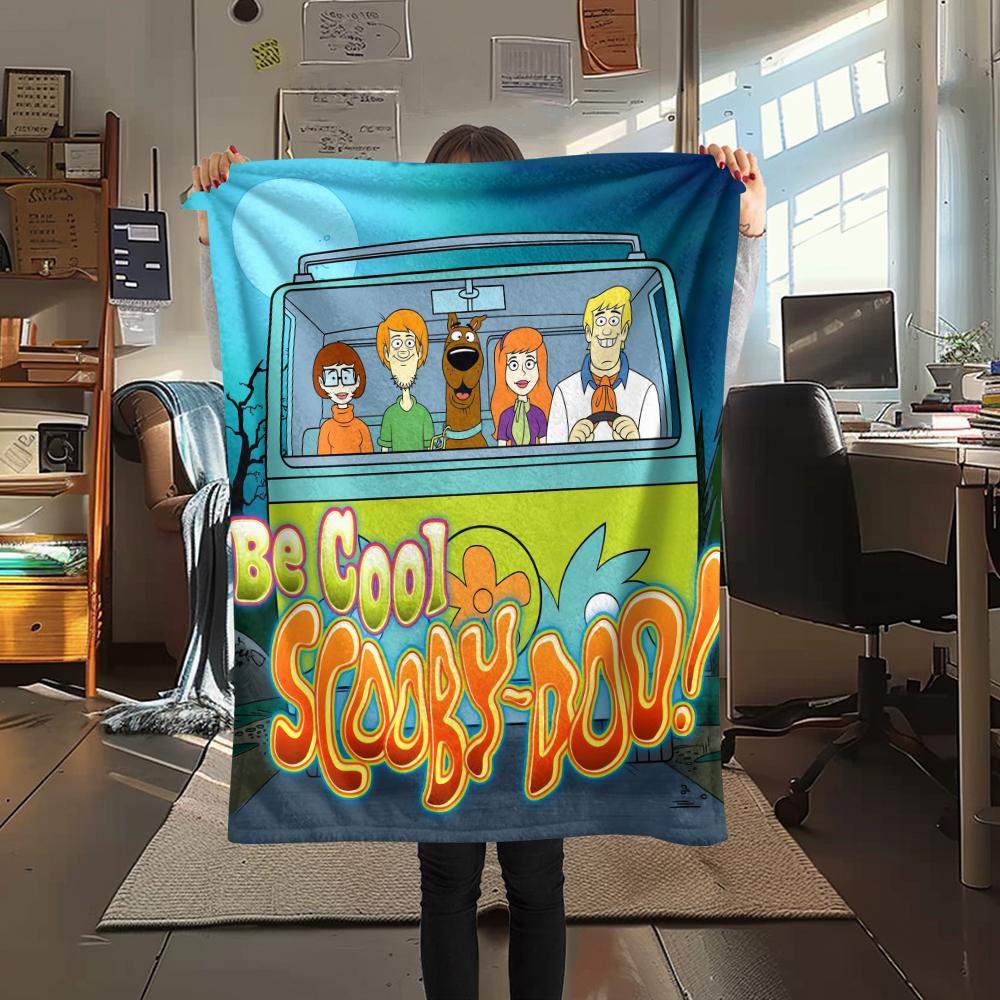 Scooby Doo Cute Cartoon Style Pattern Flannel Blanket, High Quality Comfortable for All Seasons, Home Decor, Warmth and Comfort, Perfect for Gifts.