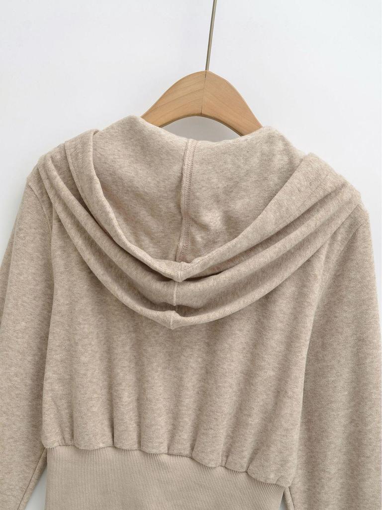 Women's Relaxed Fit: Waist-Cinching Diamond Chain Hooded Cardigan + Micro-Flare Pants Set