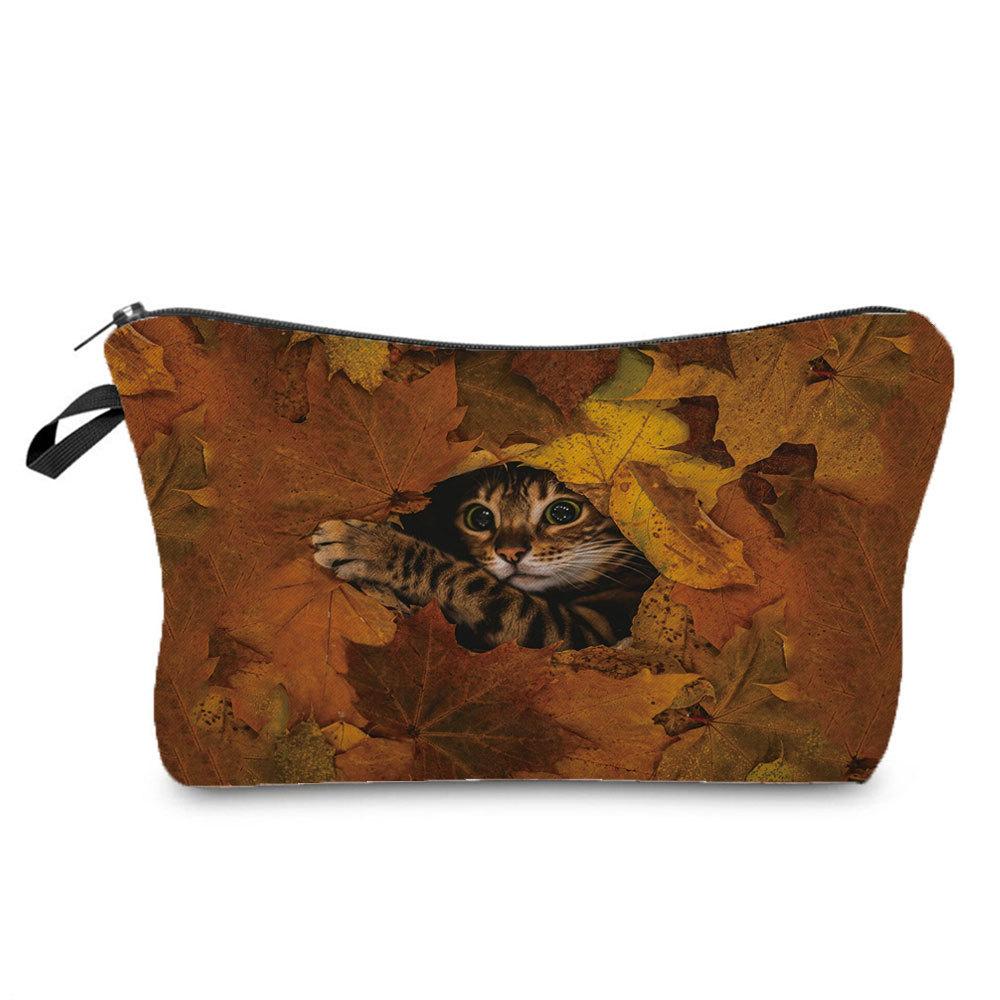 Women Cat Print Cosmetic Bag Toiletries Organize Travel Storage Case KTB