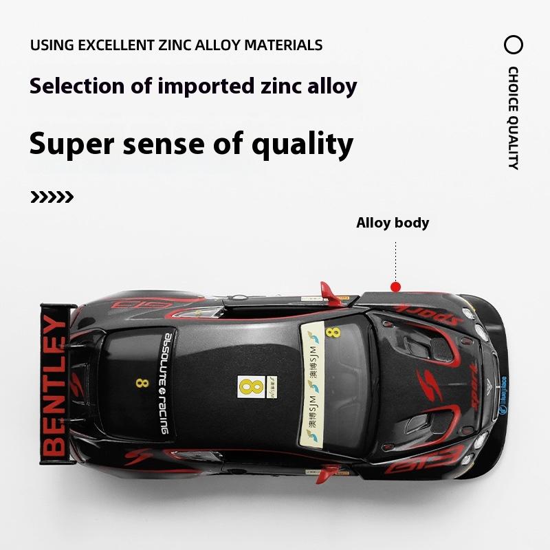 1/32 Scale Bentley CONTINENTAL GT3 Alloy Car Model with Retro Action, Kids Racing Toy, Perfect Gift for Auto Enthusiasts