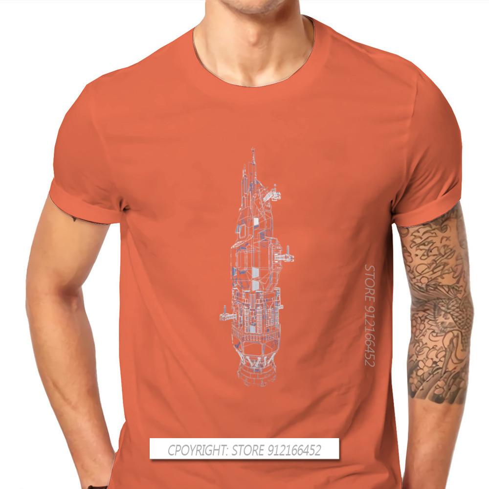 Rocinante Technical Blueprint TShirt The Expanse TV New Design Gift Idea T Shirt For Men CCCP Rocket Mars Graphic T-shirts