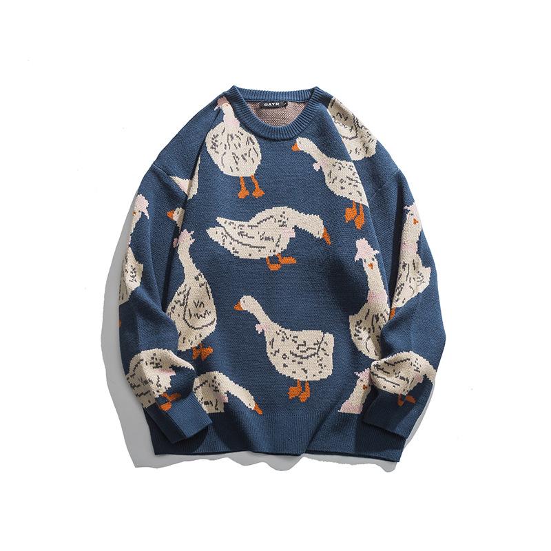 Men's Trendy Crew Neck Long Sleeve Knit Sweater - Autumn/Winter Casual Loose Jacket