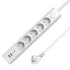 MicroConnect Schuko Power Strip 3 Sockets with Switch 1.5M, White, MC-GRU00315WS-USB