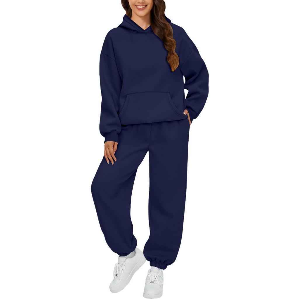 Herbst/Winter Damen 2-teiliges Casual Hoodie, Sportbekleidung, Hosen-Set