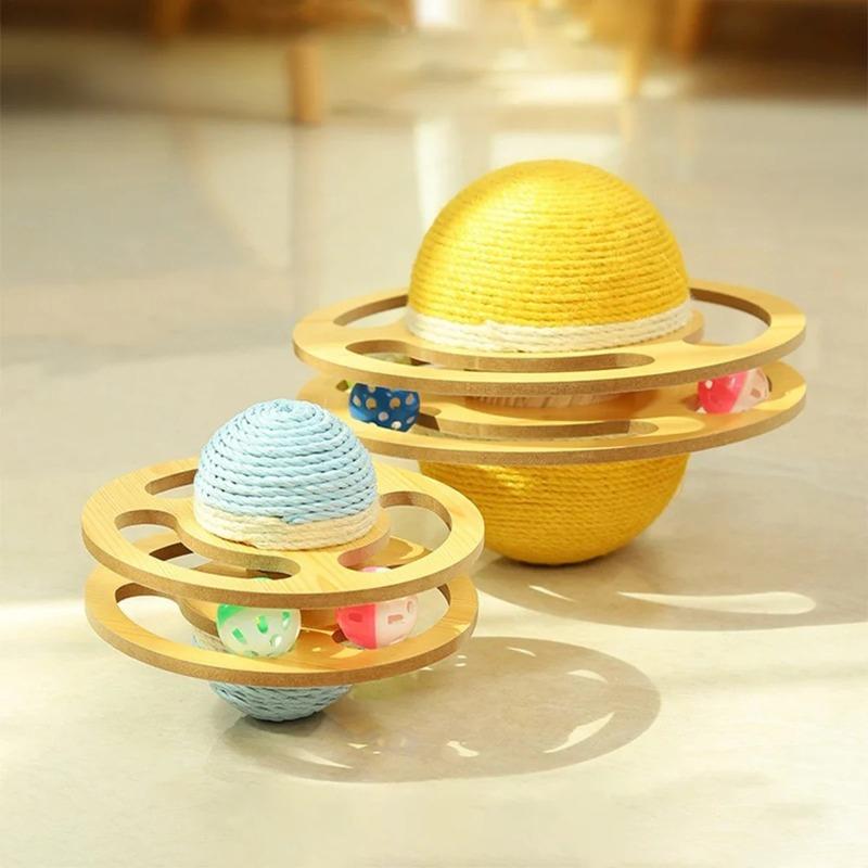 Cat Toy Sisal Turntable Track Play Plate Ball Tumbler Wear-Resistant Cat Scratching Board Cat Toy