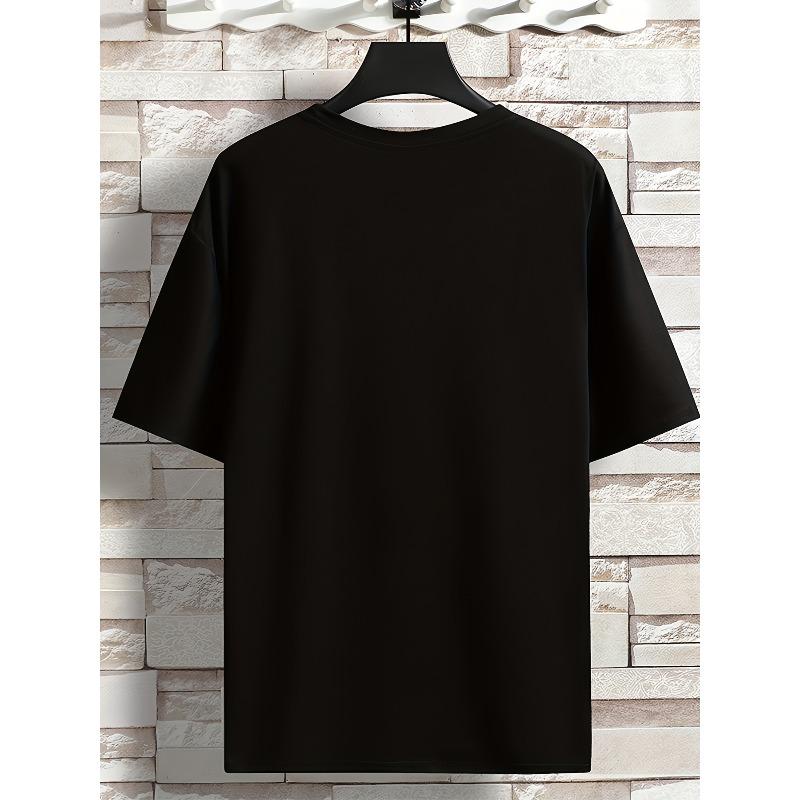 Europäische Größen Herren Freizeit-T-Shirts, Fußball-Print Grafik Rundhals Bequeme T-Shirts Oberteil Frühling Sommer Kleidung, Herrenbekleidung