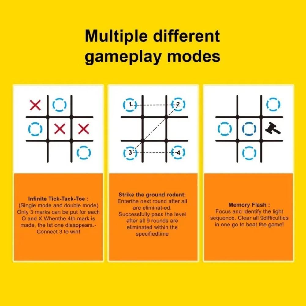 Tic Tac Toe Elektronisches Schachbrett Multifunktionales Kinderbildungsstrategie-Spielzeug Interaktives Gehirnspiel Eltern-Kind-Spaß