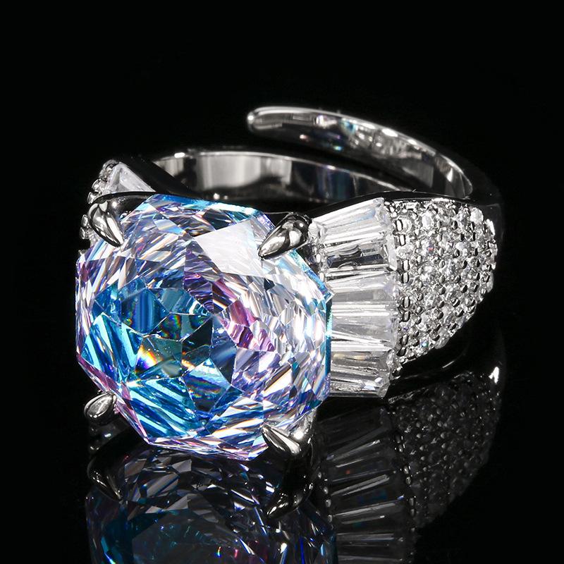 Luxusní prsteny ze zirkonie ve tvaru růže pro ženy 2025 Nový módní prsten Dámské svatební party šperky doplňky