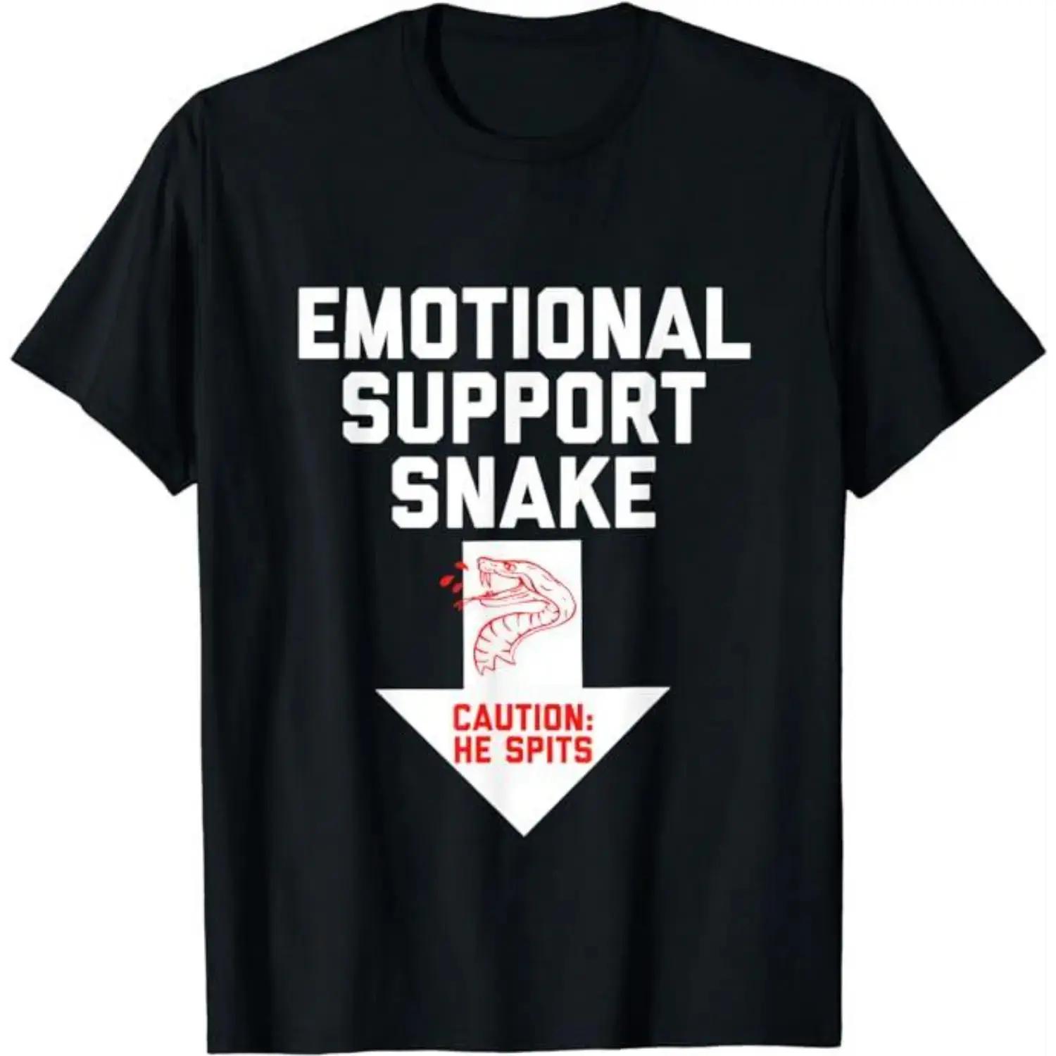 Halloween Crude Humor T-Shirt - Inappropriate Emotional Support Snake Graphic, Smooth Soft Seamless Cotton Fabric, Casual Streetwear Sports Top XXXXL