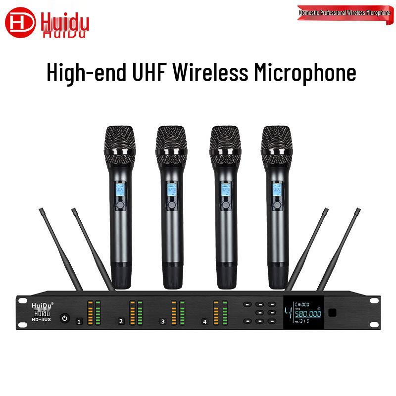 HuiDu HD-2US Dual Wireless Gooseneck & Lavalier Conference Microphone System