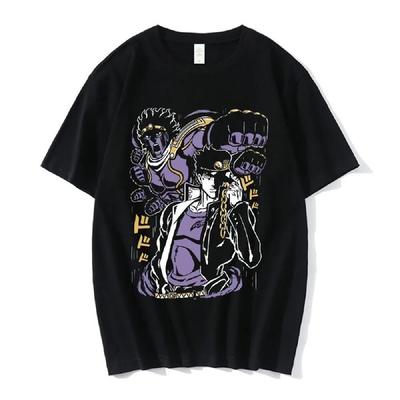 Anime Jojo Bizarre Adventure Tshirt Men Jotaro Star Platinum Manga Graphic T-shirts Men Women Fashion Short Sleeve Casual Tops