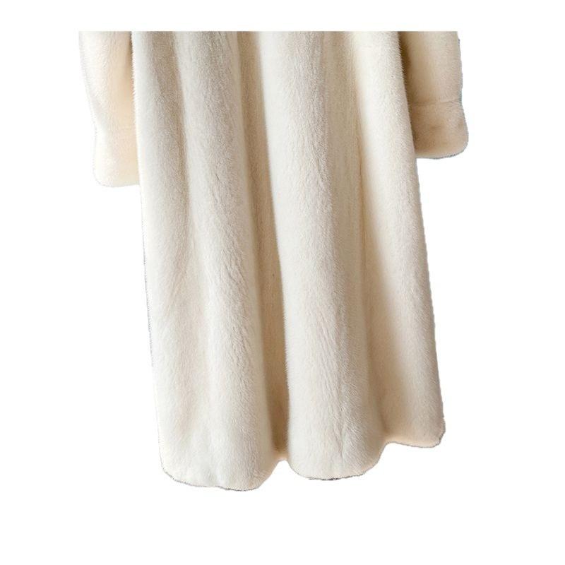 New Winter Imitation Gold Mink Coat Women's Long Hooded Fur Integrated Imitation Mink Fur Coat Large Size